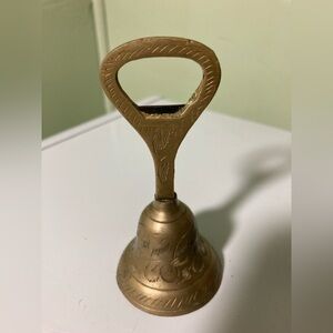 Vintage Brass Hand Bell - Handheld Solid Brass Bell with - bottle opener